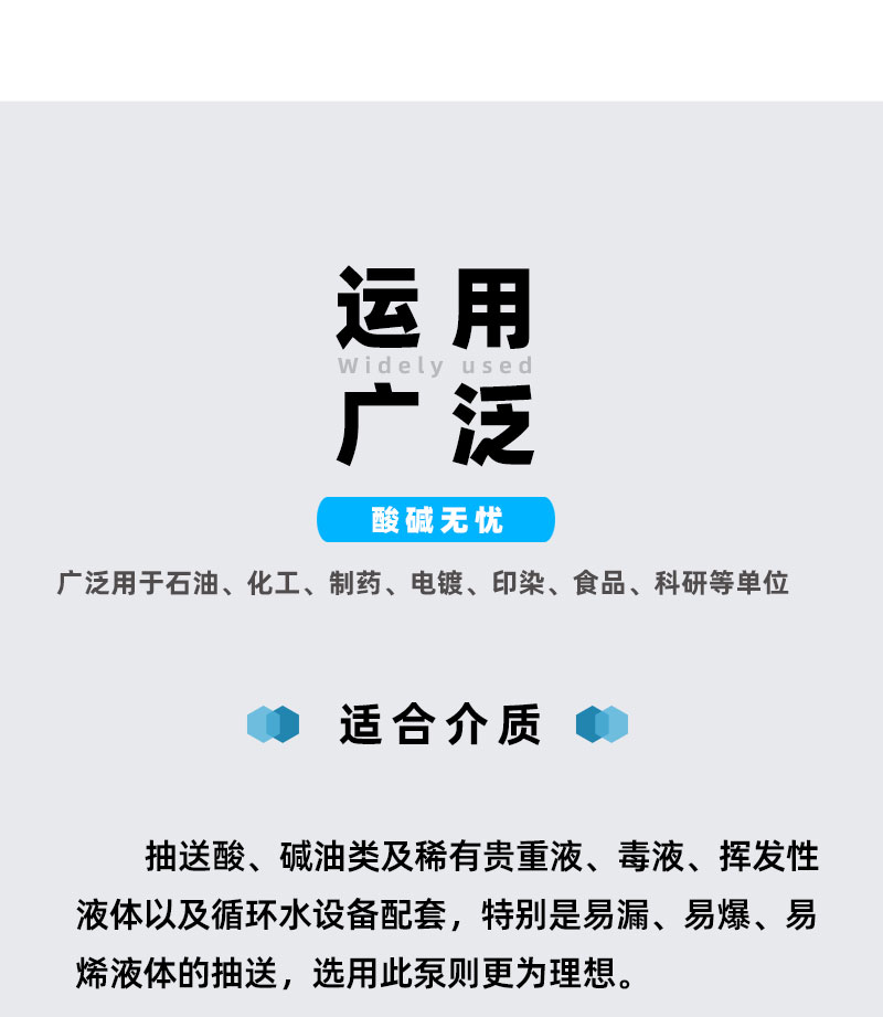 高温不锈钢磁力泵适用介质